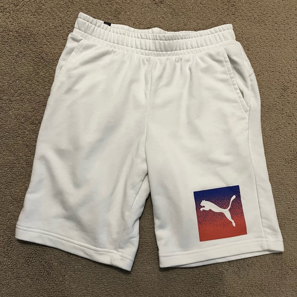Men’s Puma White Athletic Shorts